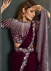 Glorious Looking Saree in Maroon Colour